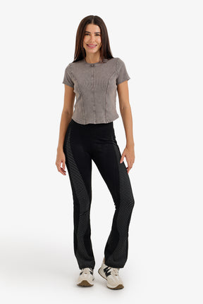 Stitched Panel Cropped Top