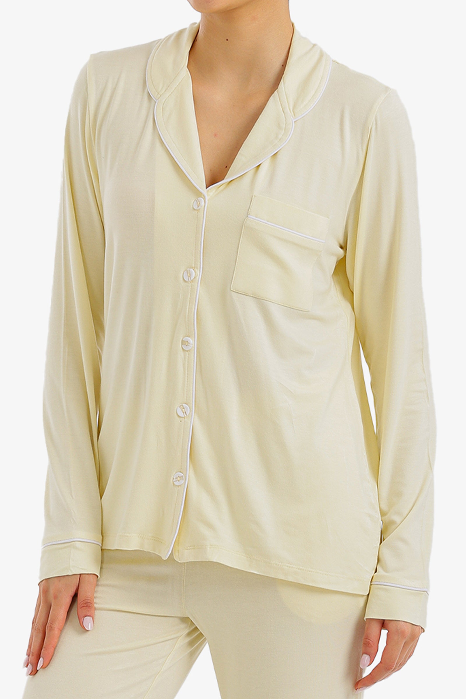طقم بيجامة بخطوط بايبينج متباينة