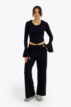 Ruffle-Trim Pyjama Set