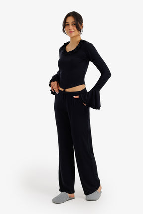 Ruffle-Trim Pyjama Set