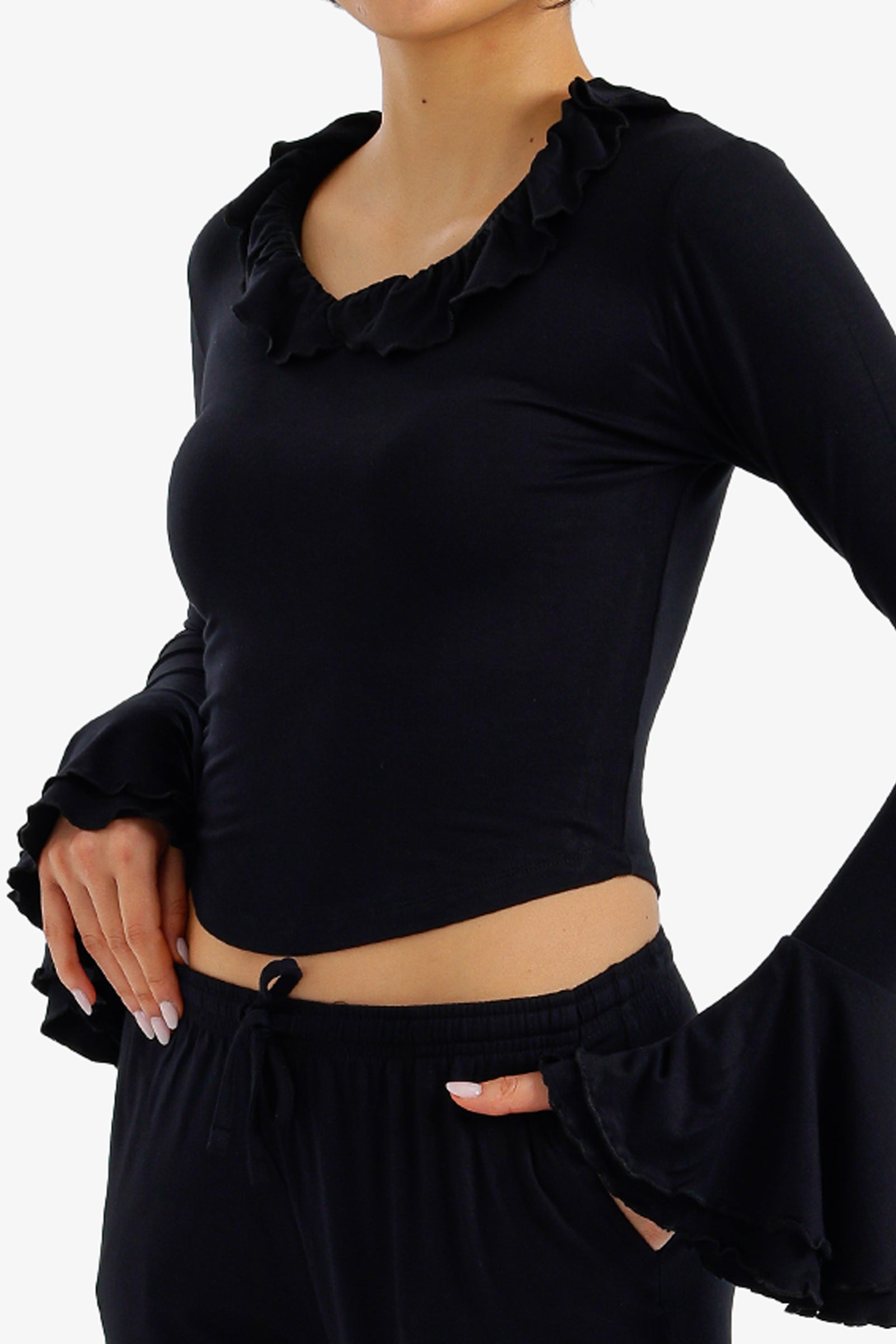 Ruffle-Trim Pyjama Set