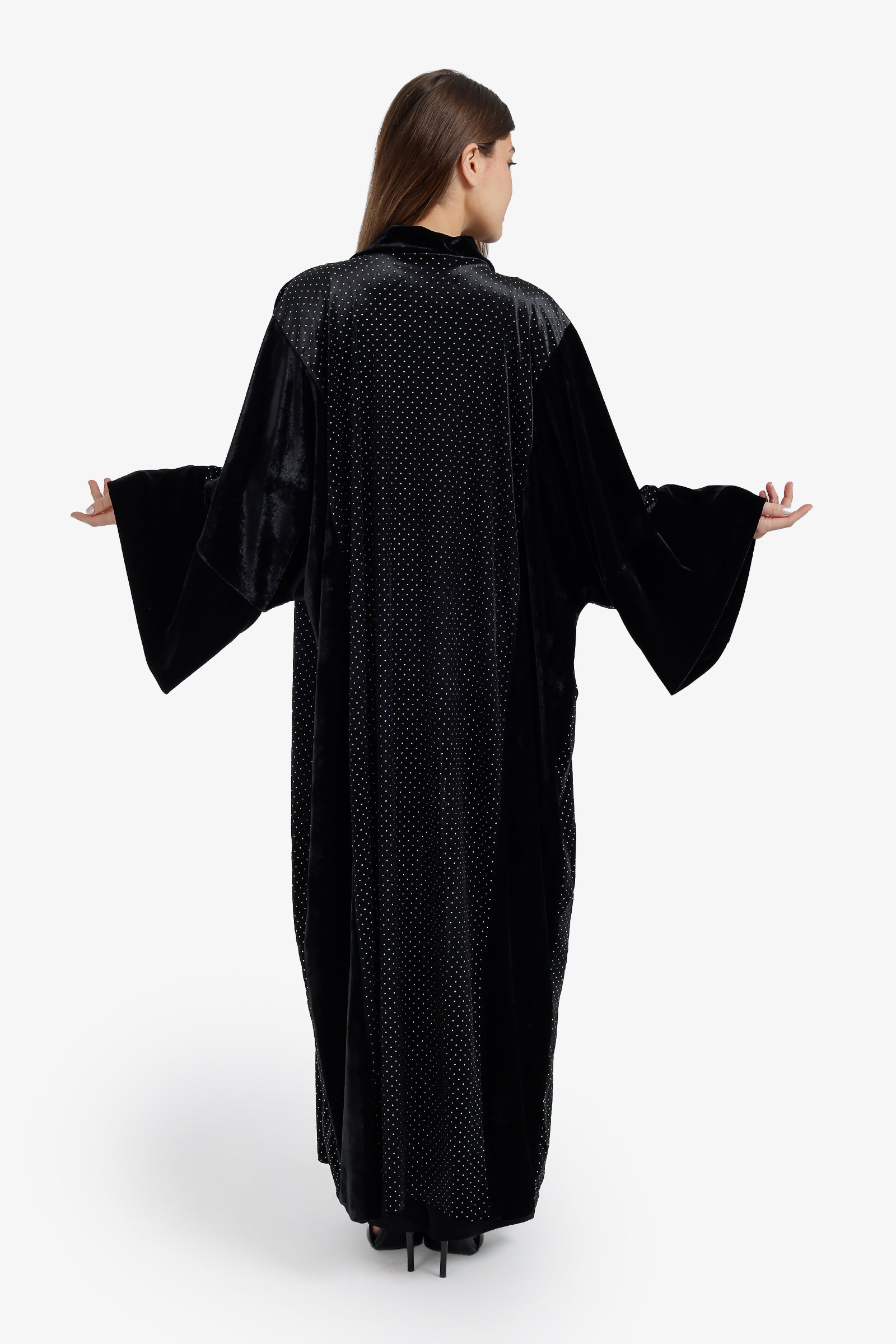 Embellished Velvet Maxi Kimono