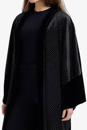 Embellished Velvet Maxi Kimono