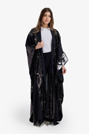 Sequin Detailed Maxi Kimono
