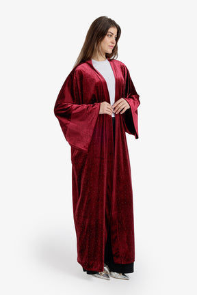 Embellished Velvet Maxi Kimono