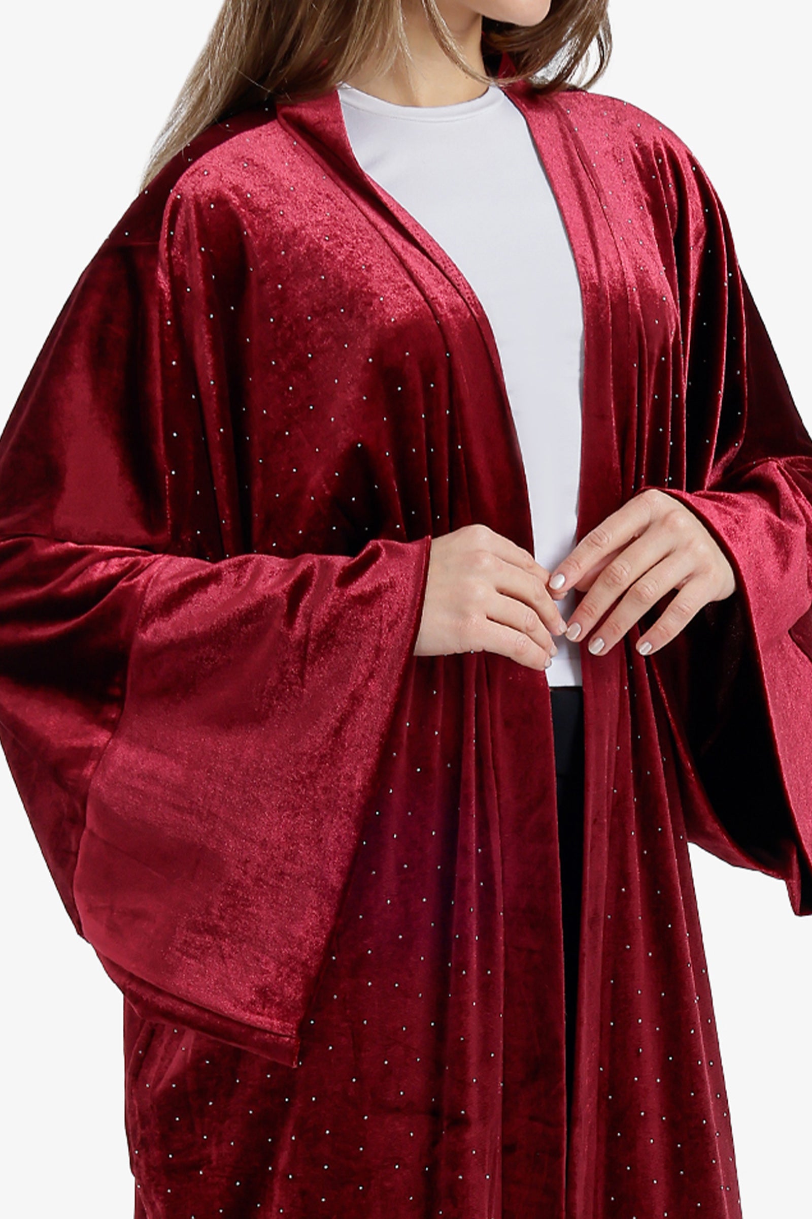 Embellished Velvet Maxi Kimono
