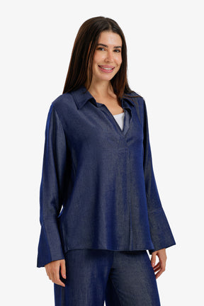 Relaxed High-Low Blouse