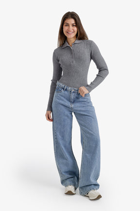 Slim Fit Ribbed Pullover