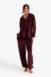Button-Down Velvet Pyjama