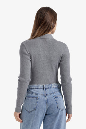 Slim Fit Ribbed Pullover