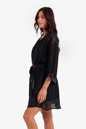 Sheer Striped Robe