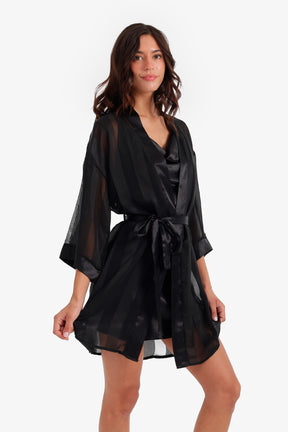 Sheer Striped Robe