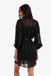 Sheer Striped Robe