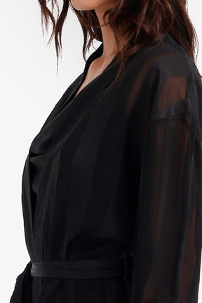 Sheer Striped Robe