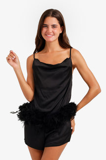 Feather Hem Pyjama Set