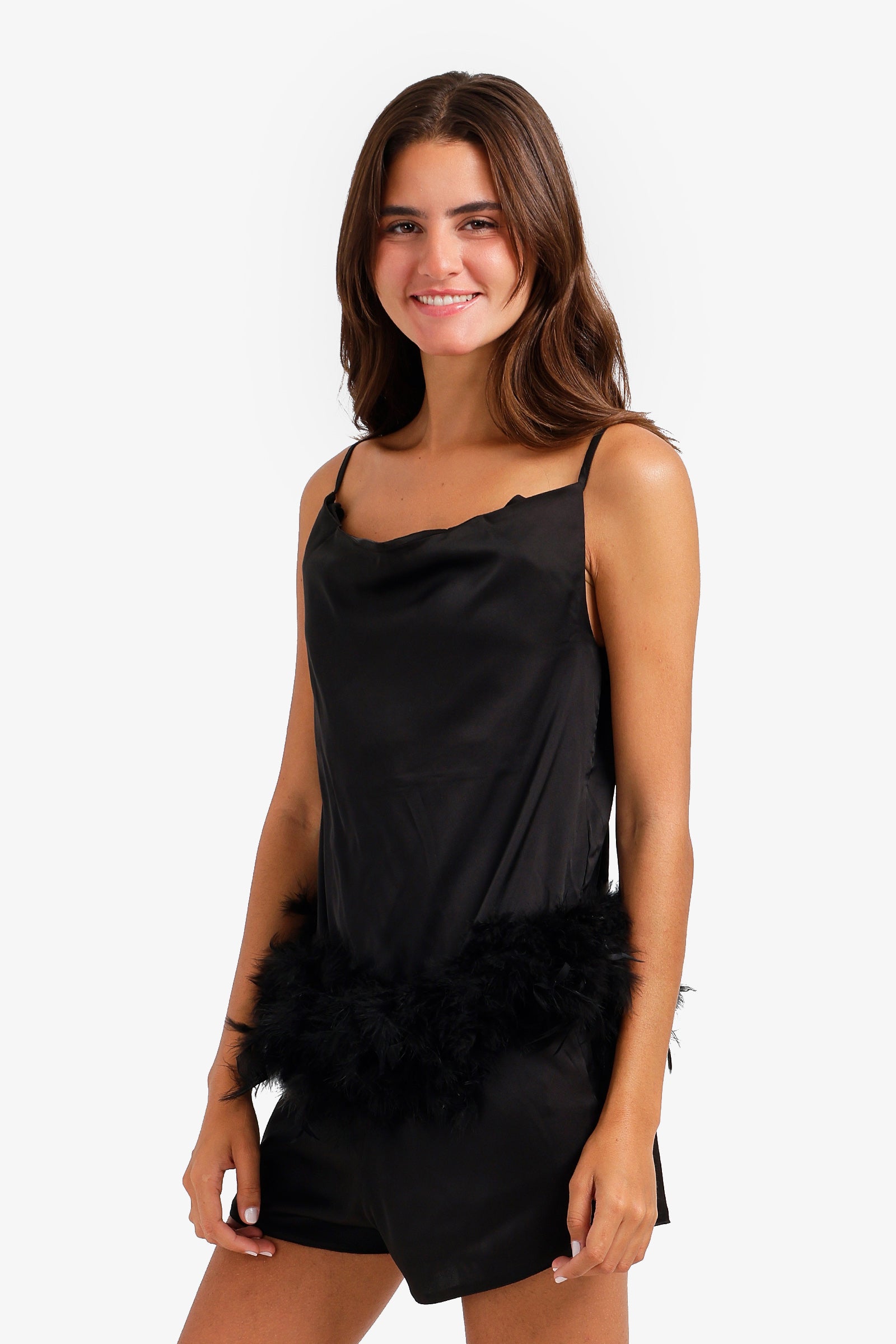 Feather Hem Pyjama Set