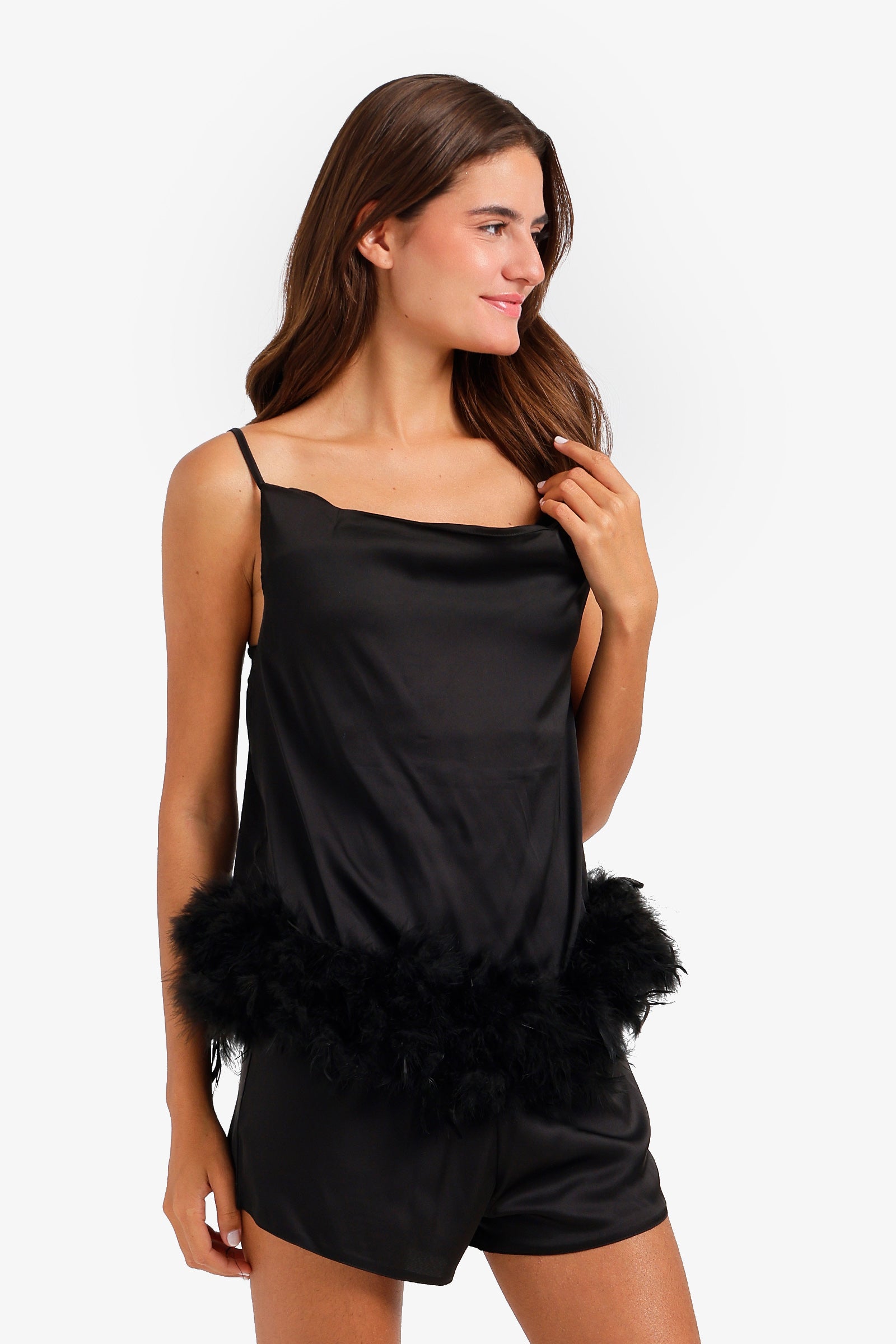 Feather Hem Pyjama Set
