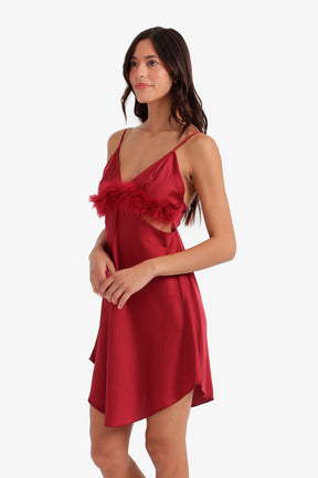 Feather Trim Babydoll