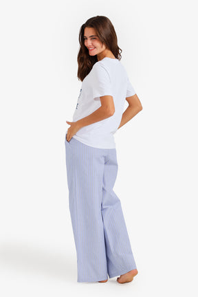 Contrast-Waist Pyjama Set