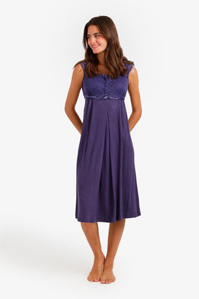 Lace-Trim Nightgown Set