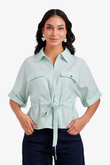 Drawstring Waist Lounge Shirt