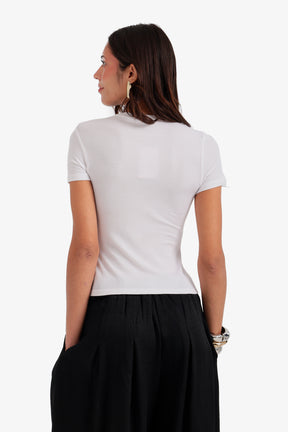 Ribbed Short Sleeve Top