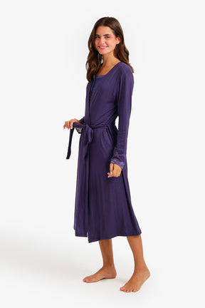 Lace-Trim Nightgown Set