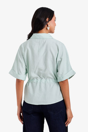 Drawstring Waist Lounge Shirt