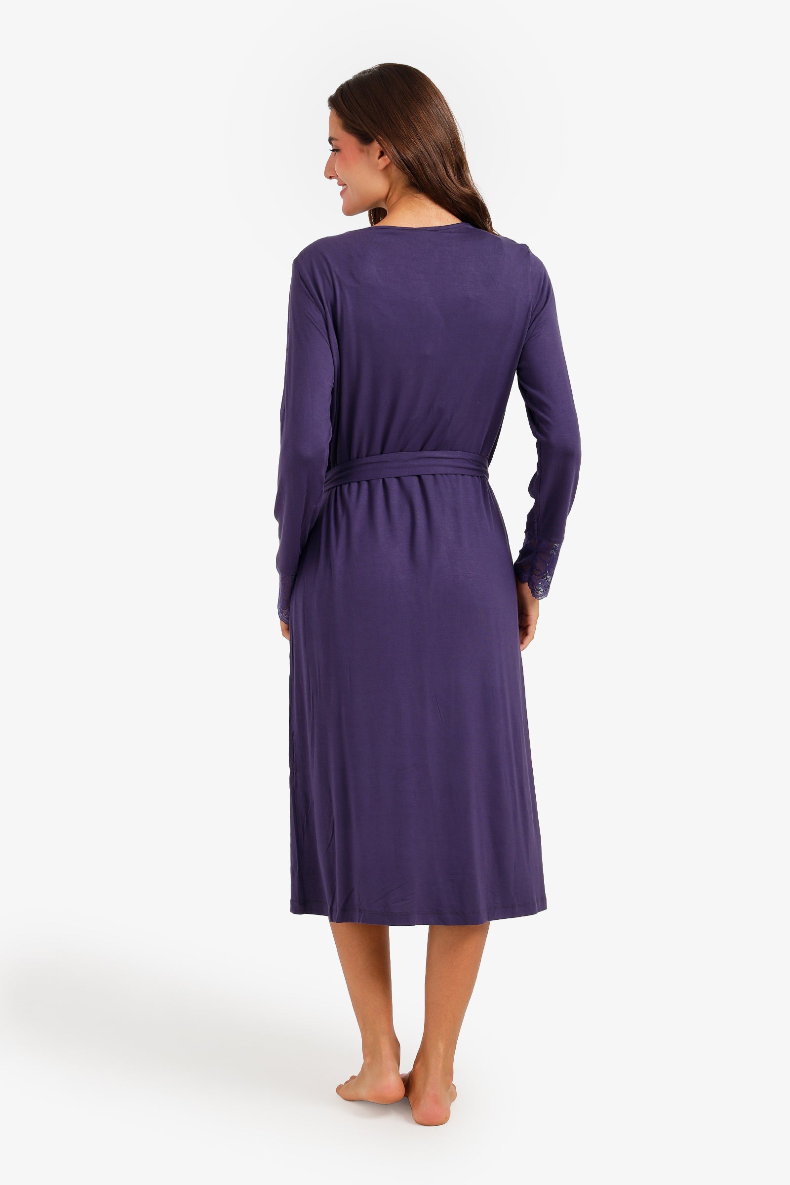 Lace-Trim Nightgown Set