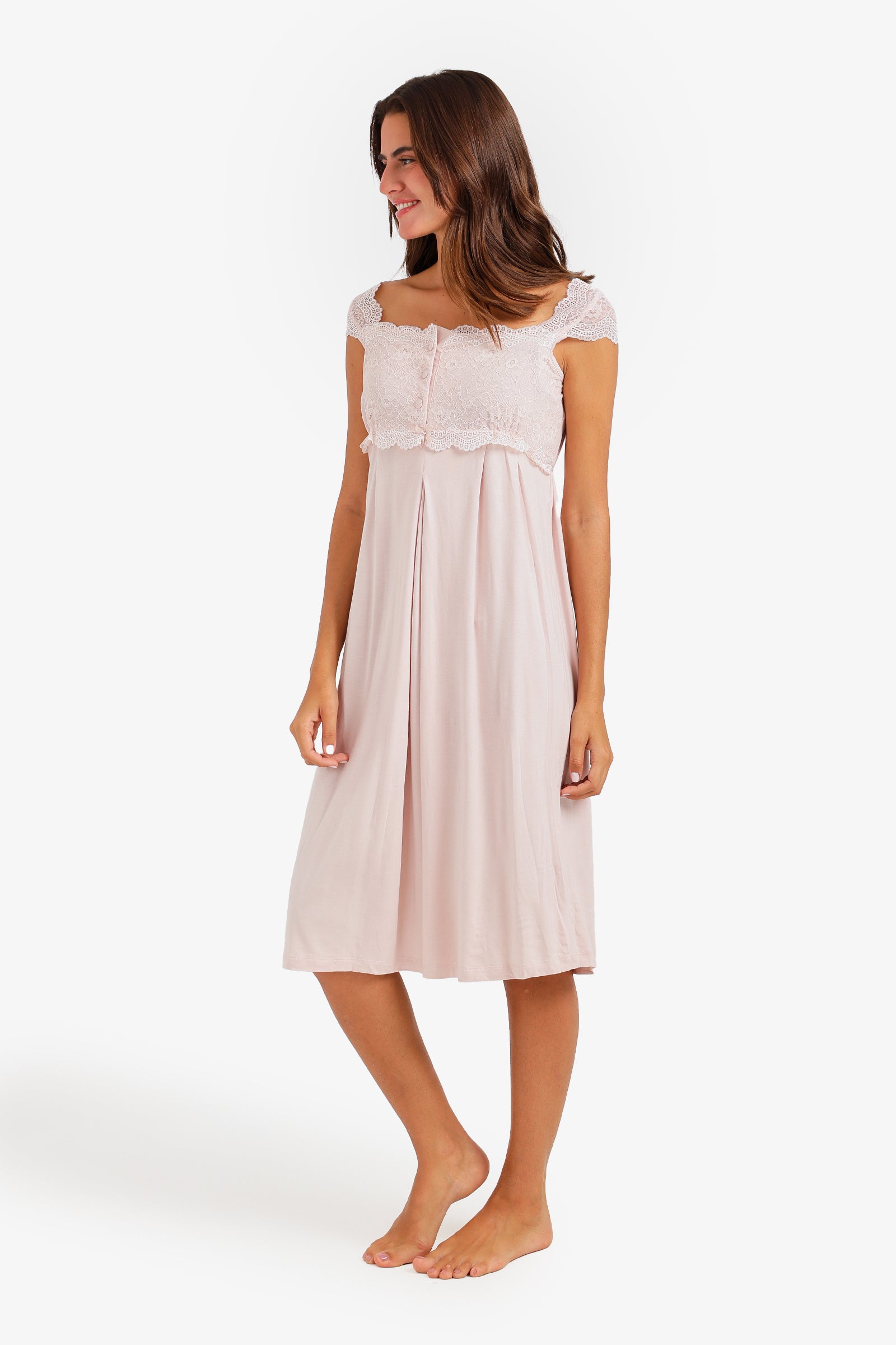 Lace-Trim Nightgown Set