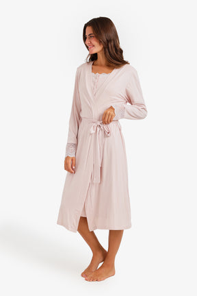 Lace-Trim Nightgown Set