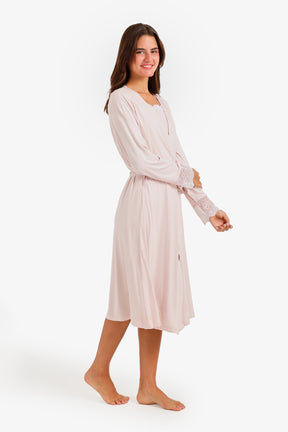 Lace-Trim Nightgown Set