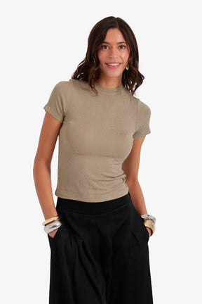 Ribbed Short Sleeve Top