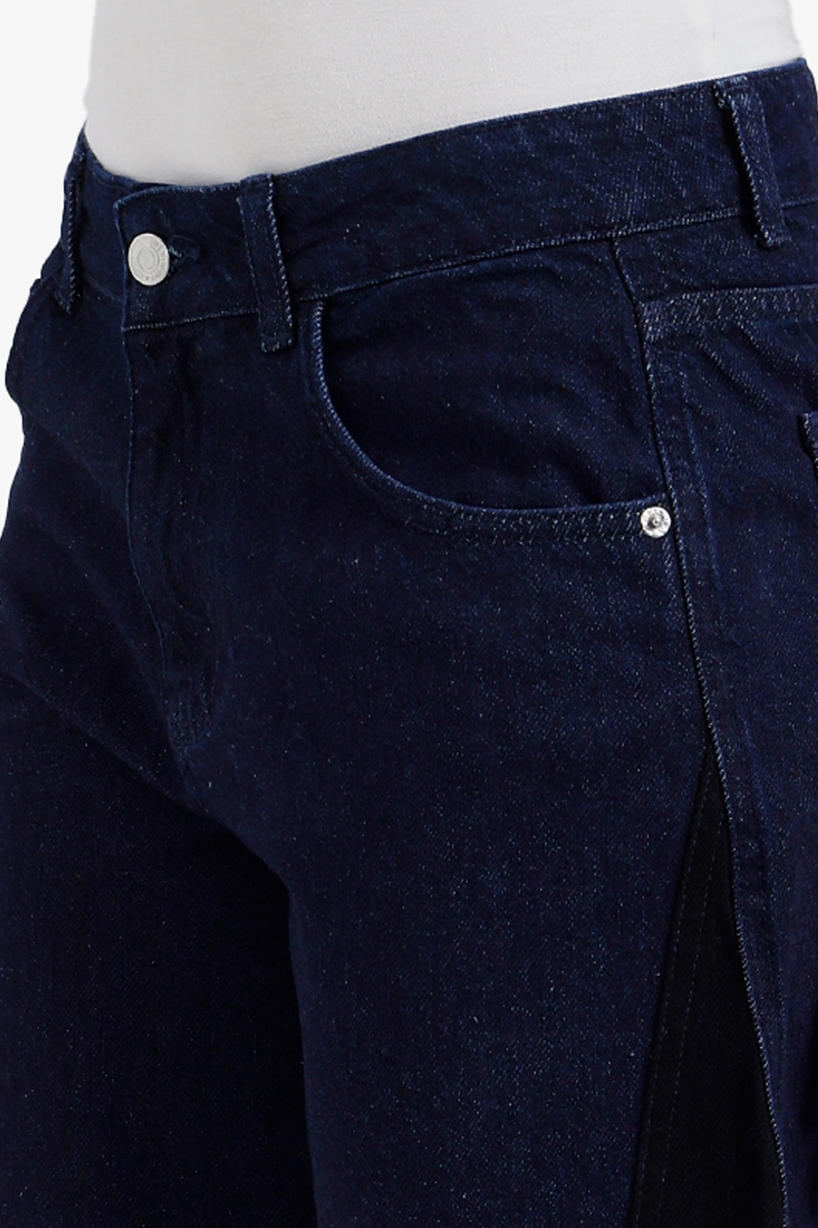 Two-Tone Denim Pants