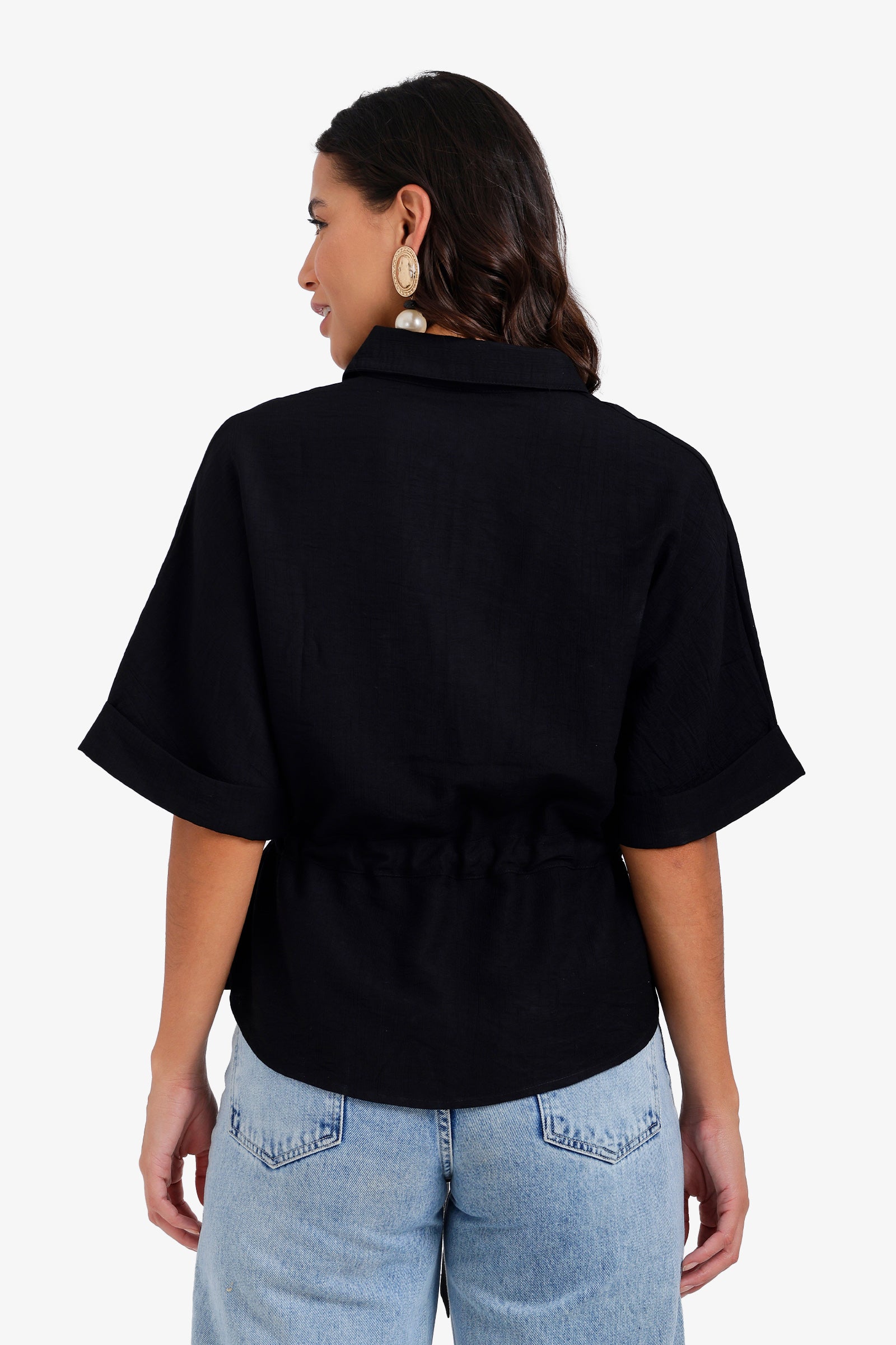 Drawstring Waist Lounge Shirt