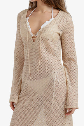 Bell-Sleeve Beach Dress