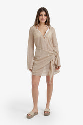 Perforated Pattern Beach Dress