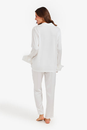Satin Fur Cuff Pyjama Set