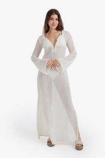 Bell-Sleeve Beach Dress