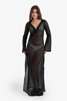 Bell-Sleeve Beach Dress