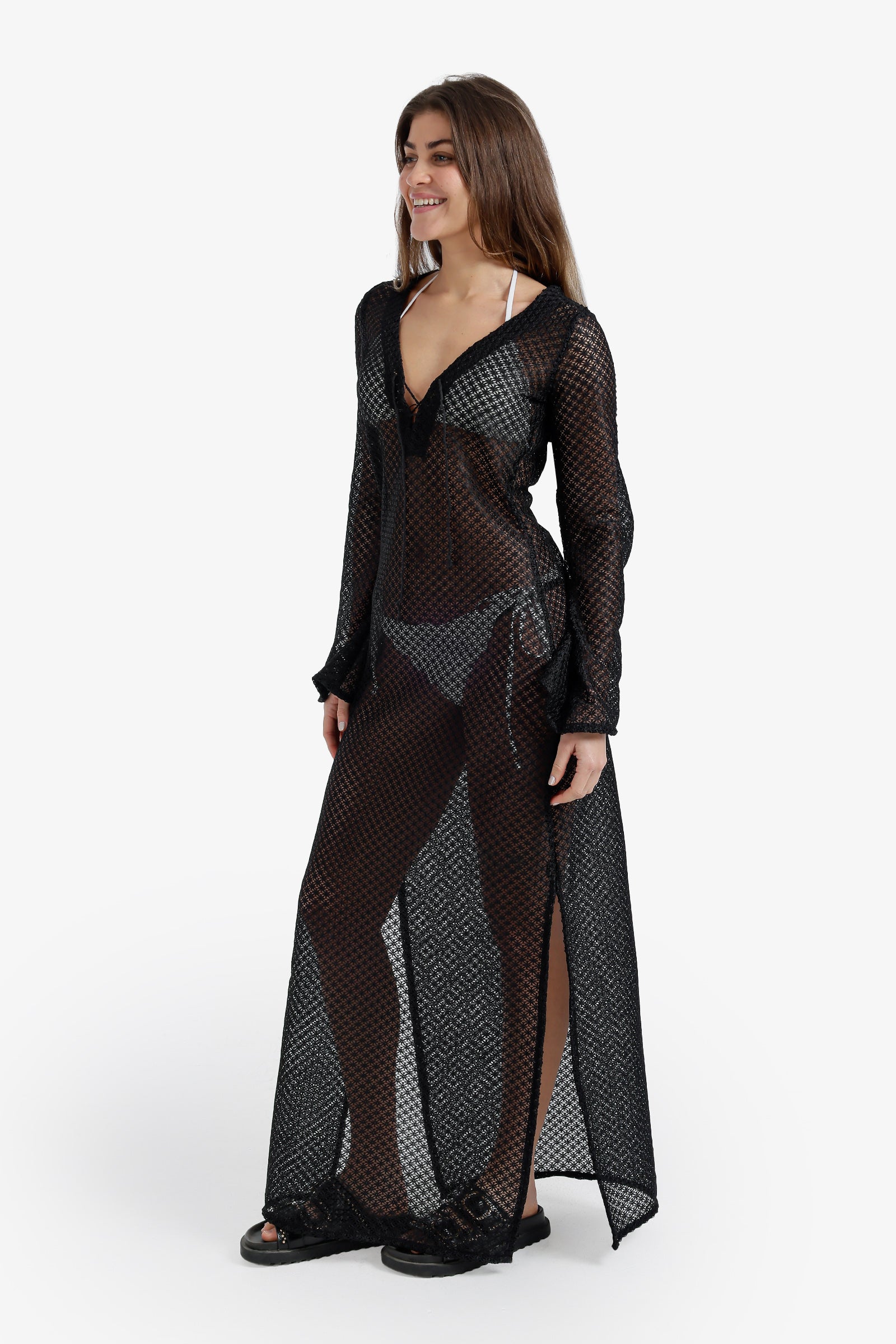 Bell-Sleeve Beach Dress