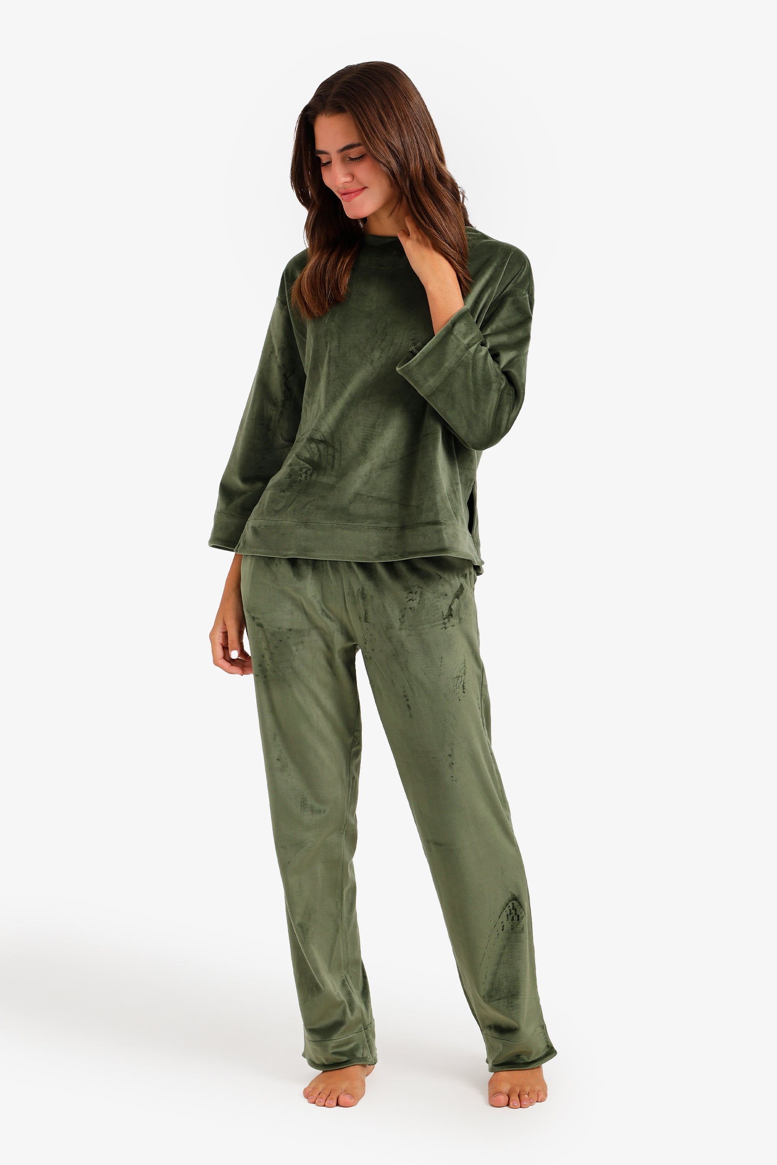 Velvet Relaxed Fit Pyjama Set