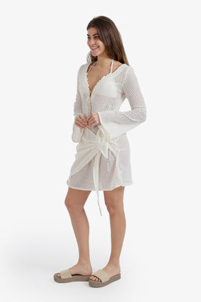 Perforated Pattern Beach Dress