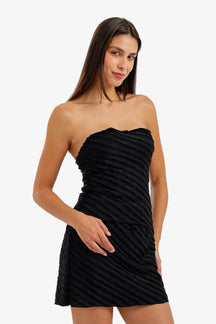 Ruffled Strapless Beach Set
