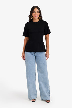 Pleated Peplum Top
