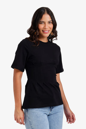 Pleated Peplum Top
