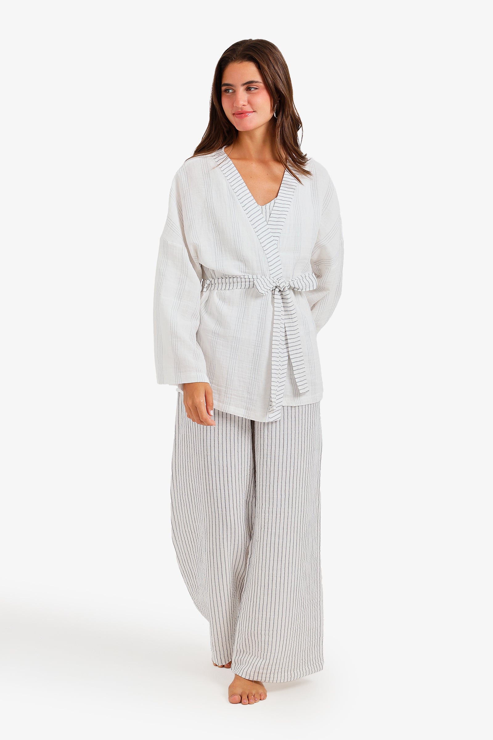 Pinstripe 3-Piece Pyjama Set