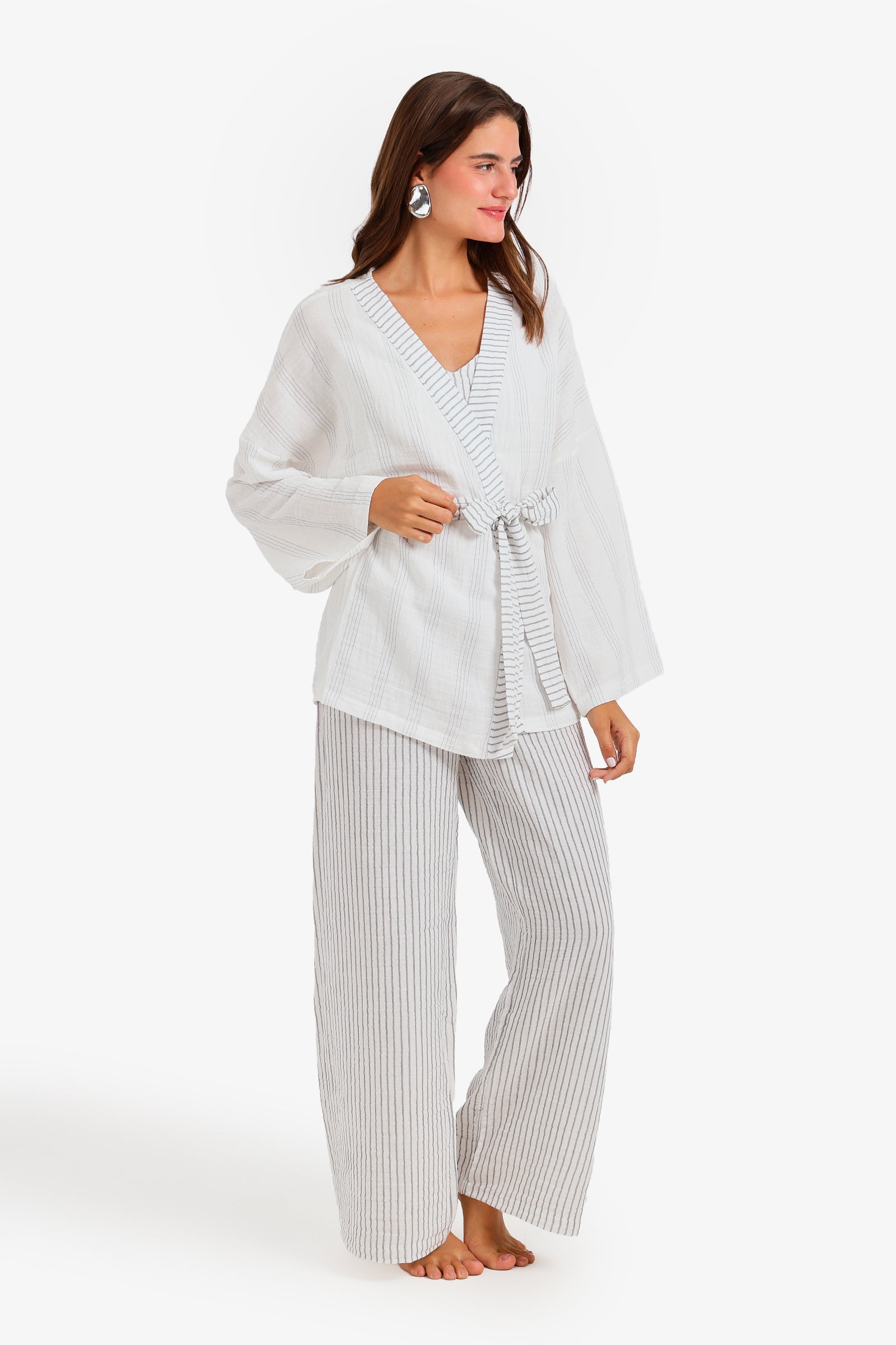 Pinstripe 3-Piece Pyjama Set