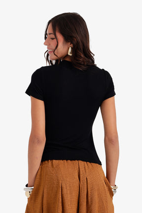 Ribbed Short Sleeve Top