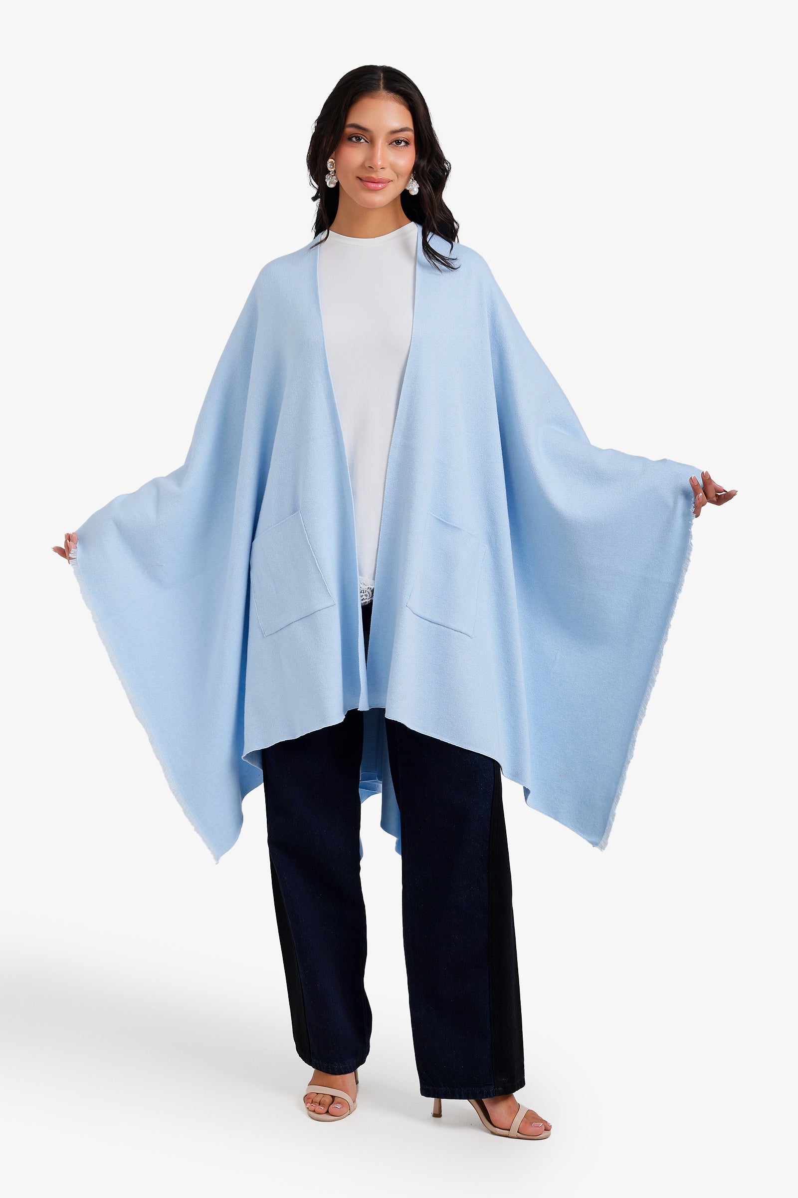 Fringed Open-Front Poncho